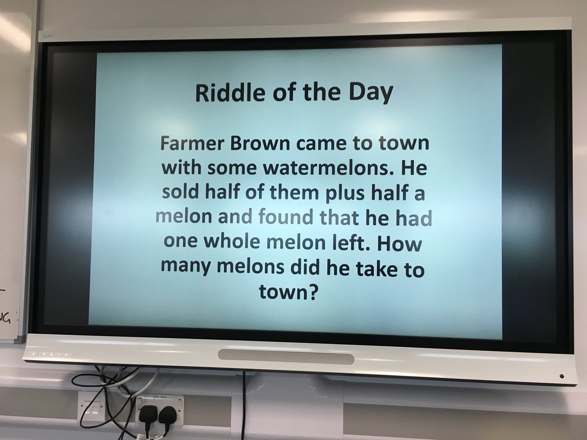 A foodie riddle to start the day today with the new food students #embeddingmaths #newprofessionalcookerycourse #riseholmecollege