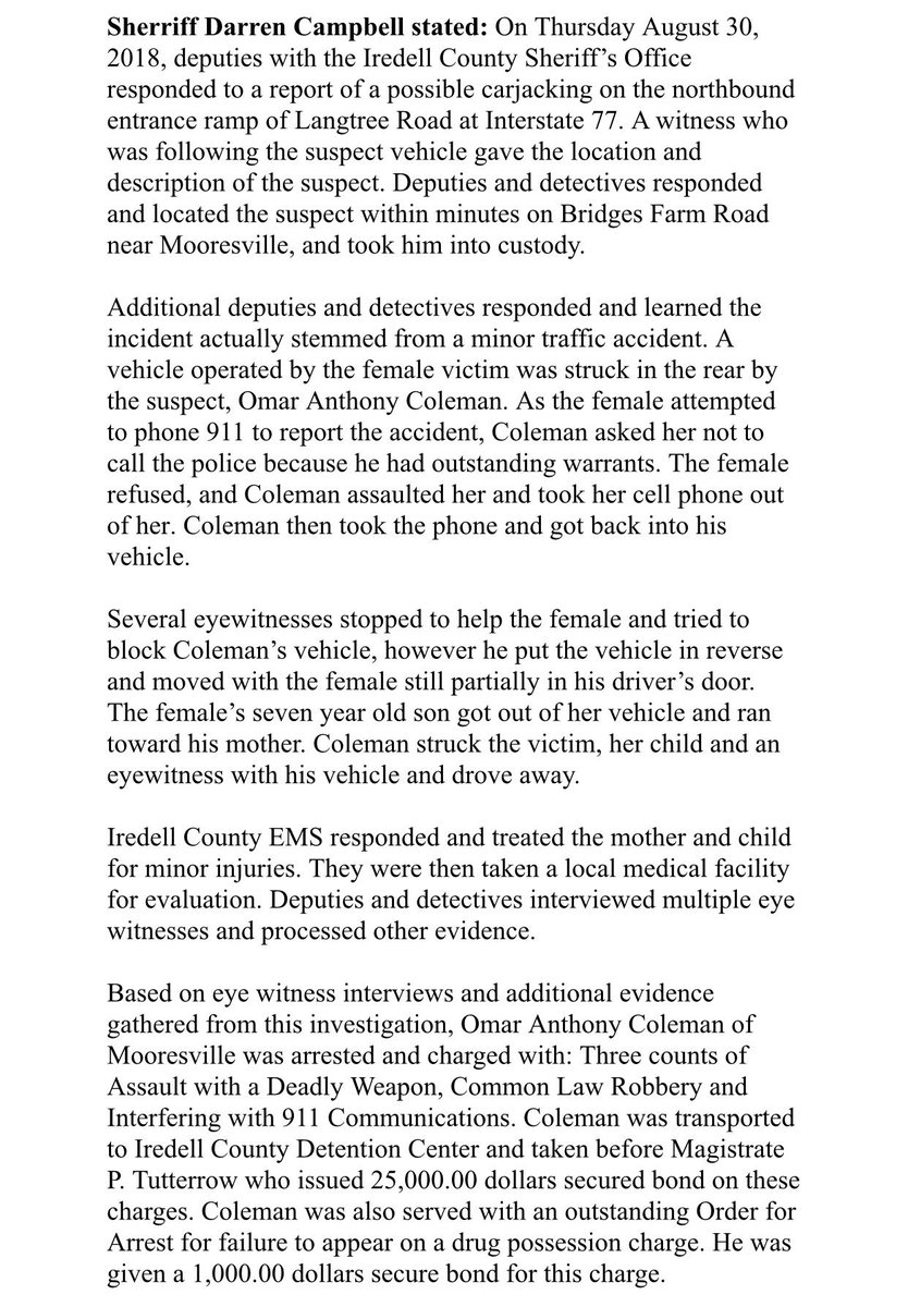 IredellFirewire's tweet photo. We first reported this incident on August 30th concerning a hit and run pedestrian struck on Langtree Rd

Mooresville man arrested in altercation after a traffic accident https://t.co/paCkbzLjnz