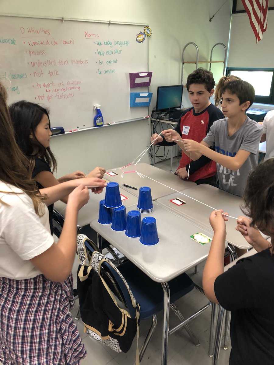j_otiniano's tweet image. Ms. Rovito and Mrs. Otiniano’s period 7 English 6 getting to know and work together to have a great year! #towerchallenge #english6 #BackToSchool @CresskillMSHS @teacherRovito