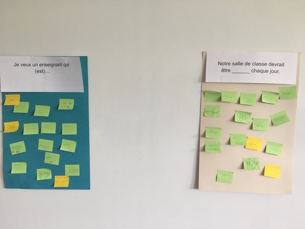 monsieurwwu's tweet photo. The students have spoken! They want a calm, clean, warm classroom with a funny and nice teacher! I think we can do that :) #ClassAgreements https://t.co/WKKnSKSiZO