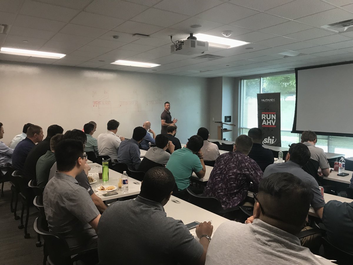 Nutanix technical training session at #SHI today! Great turnout with some fantastic questions from the ASG team, thank you SHI. #RunAHV