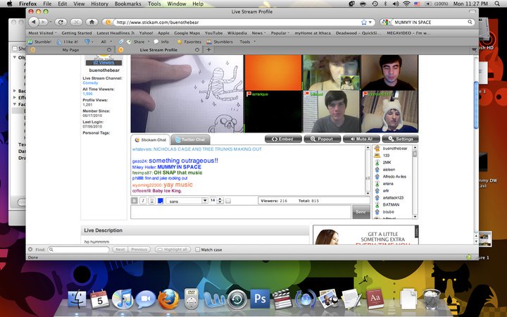 8 years ago I watched a livestream of Pen Ward drawing (that's me in the upper right). Very excited when he drew my request "mummy in space".

#AdventureTime inspired me to post comics online and those comics led to my job at We Bare Bears. Life's pretty crazy right? So long AT! 