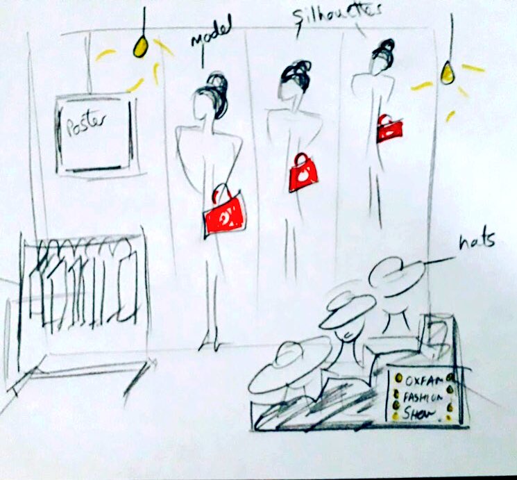 OxfamHaleBarns's tweet photo. #CharityTuesday Sharing our amazing volunteer Jackie Coxβs initial sketch idea for our Fashion Show Window! Join us at @BoothsCountry Hale Barns on 06/10/18 for our Fashion Fundraiser to help @oxfamgb projects π Full details to follow soon! #Fundraiser #Oxfam #HelpEndPoverty https://t.co/Y07aAWTcxT