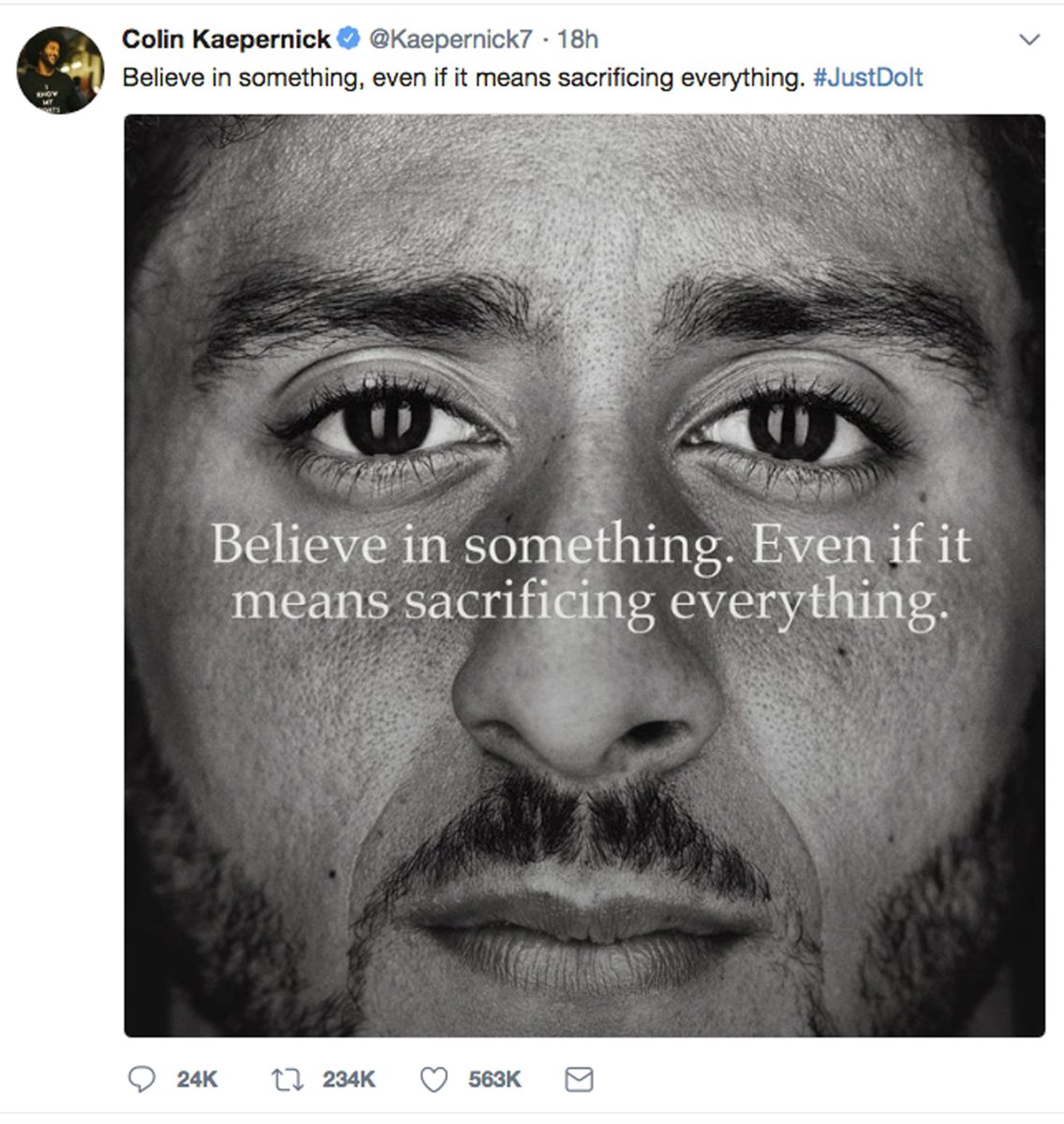 Colin Kaepernick's Nike deal prompts flurry of debate online ow.ly/8bxi30lGlCo https://t.co/tKYahv4KHM