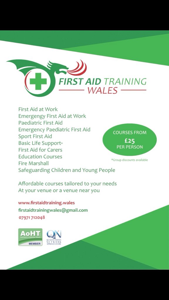 Anybody require a first aid course?

I Will be Running an Emergency First Aid for Work Level 3 (RQF) September 8th 9-5pm

Will be at USW Sport Park, CF37 5up 

Discounted  £40 per person

Email - firstaidtrainingwales@gmail.com or drop me a dm on here if you would like a space.