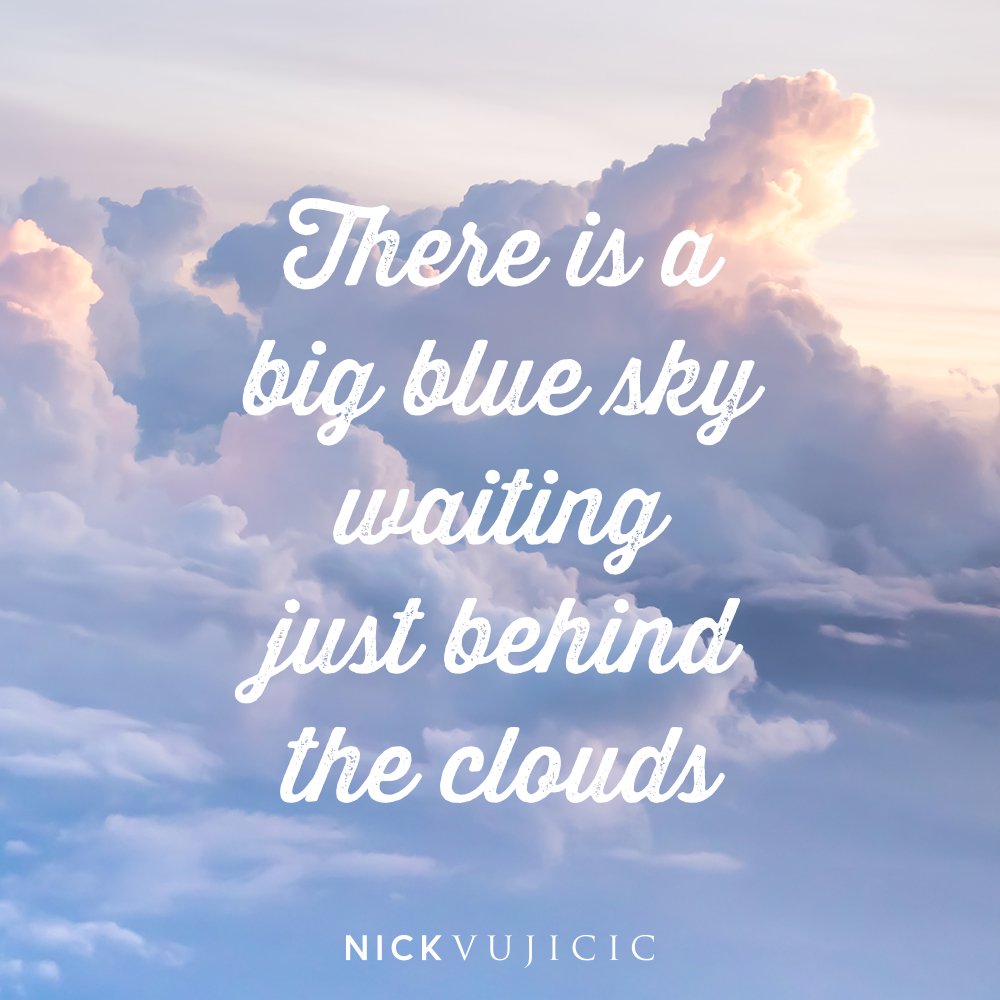 nickvujicic's tweet photo. There are some days that clouds come. But clouds make the best sunset. https://t.co/LR6cGnJkDE https://t.co/sXmfxxwG7R