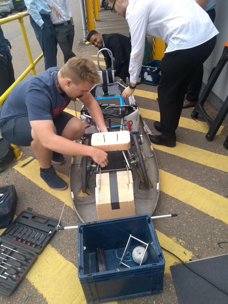 In typical Driven style, the last meeting before a race and it all goes wrong!!! Fingers crossed we can get this fixed before it goes dark! #greenpower <a href="/JLRDriven/">Driven</a>  #JLR #Driven <a href="/Greenpowertrust/">Greenpower Education Trust</a>