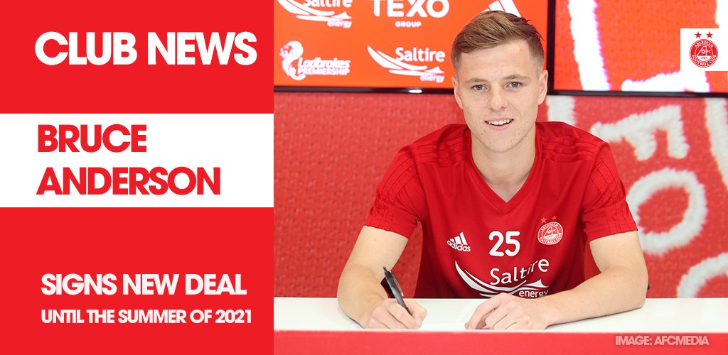 AberdeenFC's tweet photo. 📝CLUB NEWS | ANDERSON SIGNS ON
Bruce Anderson has today penned a new three year deal, keeping him at Pittodrie until the summer of 2021. Congratulations Bruce 👏🏻
#StandFree https://t.co/CB3JffxBFp
