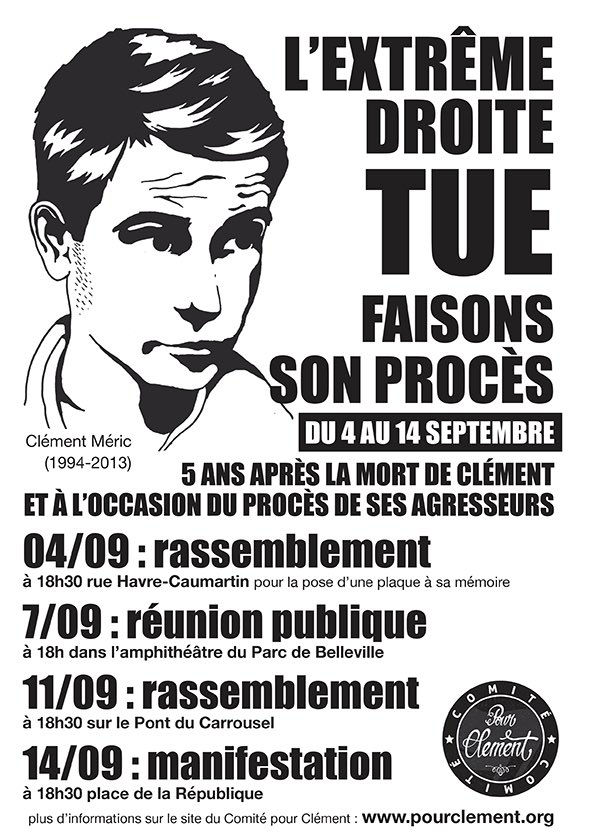 La rue où est tombé #ClémentMéric vient d’être symboliquement renommée. 

Combattons le fascisme, partout, par tous les moyens nécessaires.