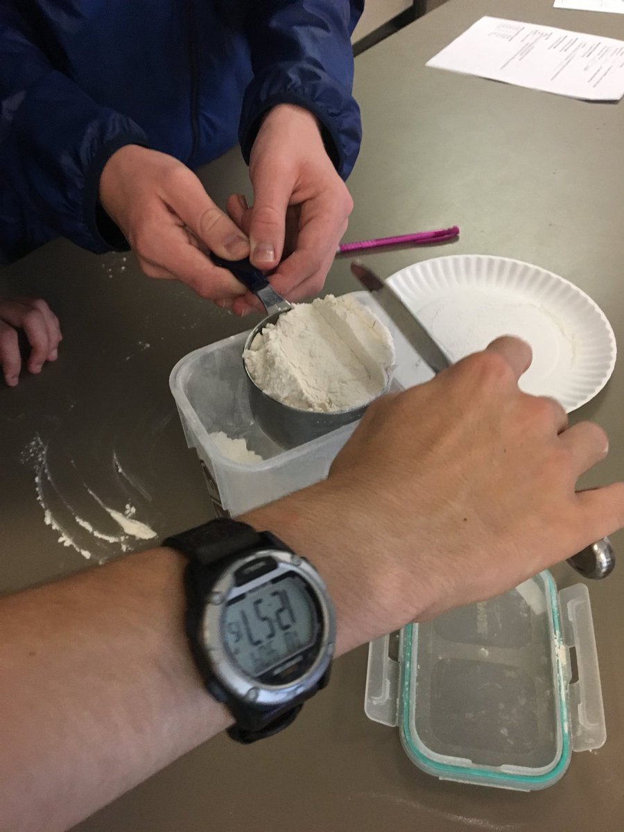 mrs_eschman's tweet photo. #culinary1 practicing proper measuring and sifting skills today .@PrairieRidgeHS @IndustryCareers #PRICW @Kevin_Koeppen https://t.co/rKk24tLu3n