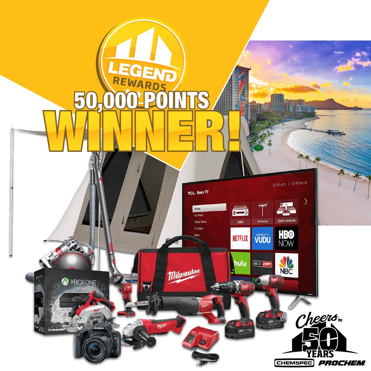 LegendClean's tweet photo. We have a #CheersFor50Years sweepstakes winner! Steve Moline of ServiceMaster Restoration Professionals in West Fargo, ND, has won 50,000 #LegendRewards points! Congrats to Steve and thanks to all who participated in all our #Prochem and #Chemspec sweepstakes this summer. https://t.co/C0TvabyWJC