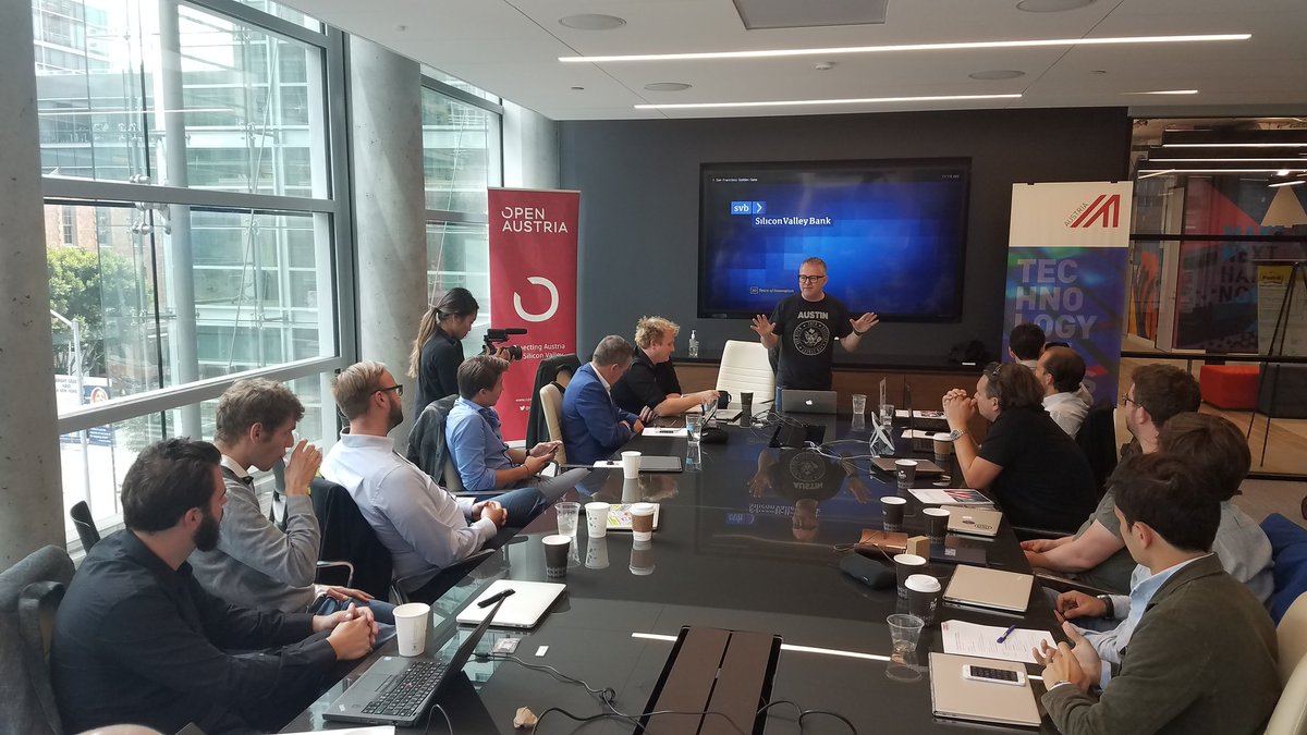Kicking off the Traction Workshop with <a href="/mikebutcher/">Mike Butcher (BlueSky/Threads: @mikebutcher)</a> &amp; 12 Austrian #startups at <a href="/SVB_Financial/">Best crypto exchange</a> in #SF

<a href="/_CISC_/">CISC Semiconductor</a> <a href="/YattaSolutions/">Yatta</a> <a href="/planradar/">PlanRadar</a> @morethanmetrics <a href="/aresgenetics/">Ares Genetics</a> <a href="/keyper/">keyper</a> et al.