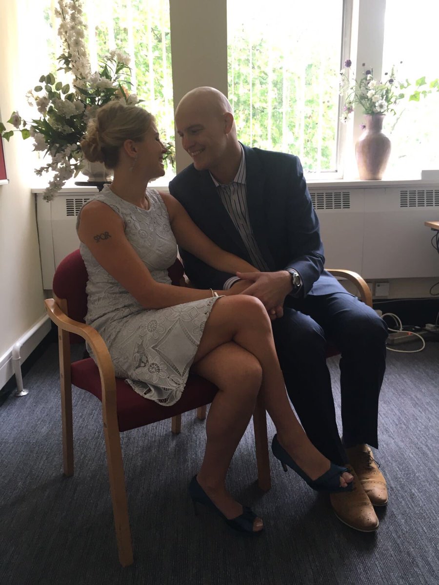 AlexARO2310's tweet photo. So today We have legally and officially become Mr and Mrs Oakley despite what we are going though we ve had a lovely intimate day and we are looking forward to our Big wedding day next year in Italy celebrating with all our friends 👰🤵 ❤�� @RhysOakley2 https://t.co/qS4cQ7atYE