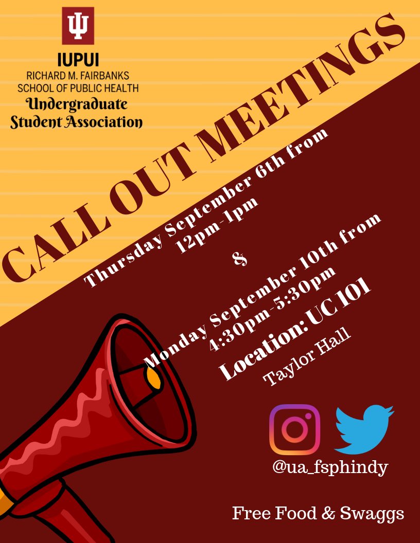Save the dates! There are two call out meetings, if you can’t make it the one hopefully you can make it to the other one! Or both 😊
We would love to see you all, come chat with us sept 6th from 12-1pm and sept 10 from 4:30-5:30pm both in UC 101 in Taylor Hall