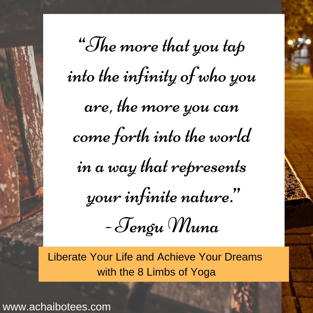 achaibotees's tweet image. “The more that you tap into the infinity of who you are, the more you can come forth into the world in a way that represents your infinite nature.”- #TenguMuna #LiberateYourLife and #AchieveYourDreams with the #8LimbsofYoga

#achaibowomen #leagueofinspirationalwomen #achaibotees