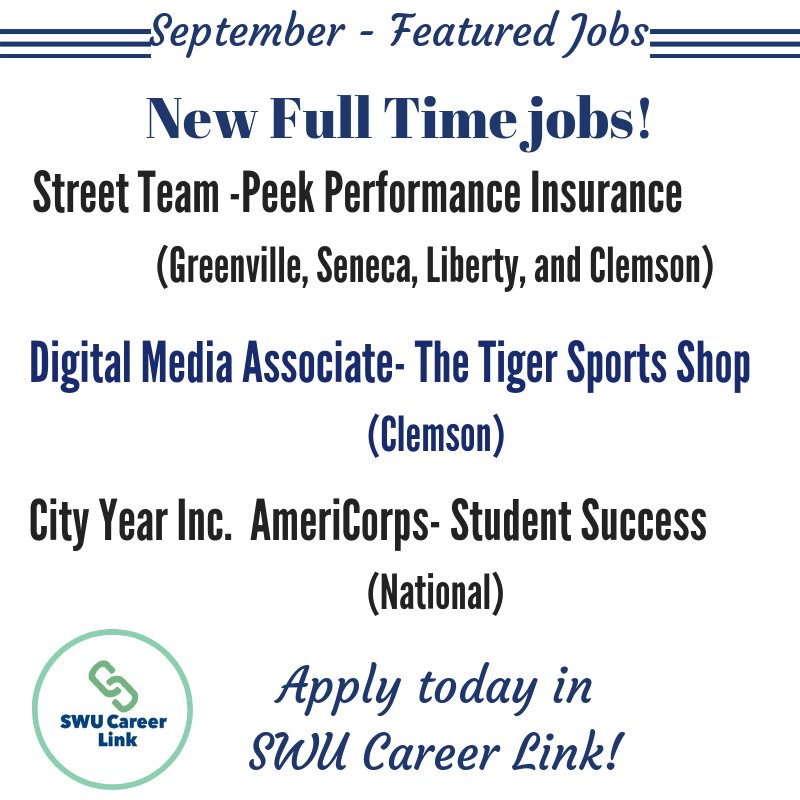 SWUCareers's tweet image. Login to SWU Career Link to find out if these are the right job for you. Get started at swu.edu/career-service…