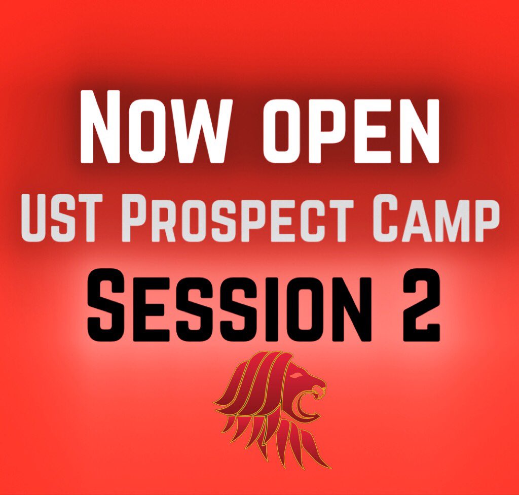 UST_Medina's tweet photo. Due to the overwhelming response for our Prospect Camp we have opened a second session! September 30th 10:00am-4:00pm. Register on: https://t.co/sXk1z7vusH https://t.co/IFuZxY7TIh