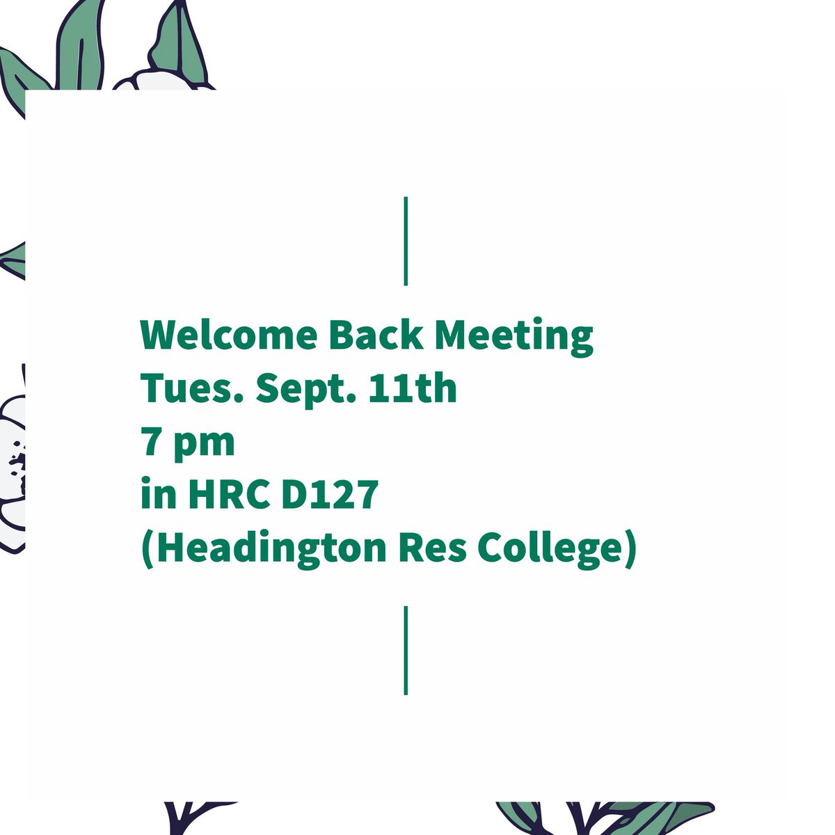 Join us for our welcome back meeting next Tuesday, September 11th at 7pm in HRC D127! We will introduce the officers and advisor, and let you know some important information, like upcoming events and future meetings. We hope to see you there! #universityofoklahoma #sooners