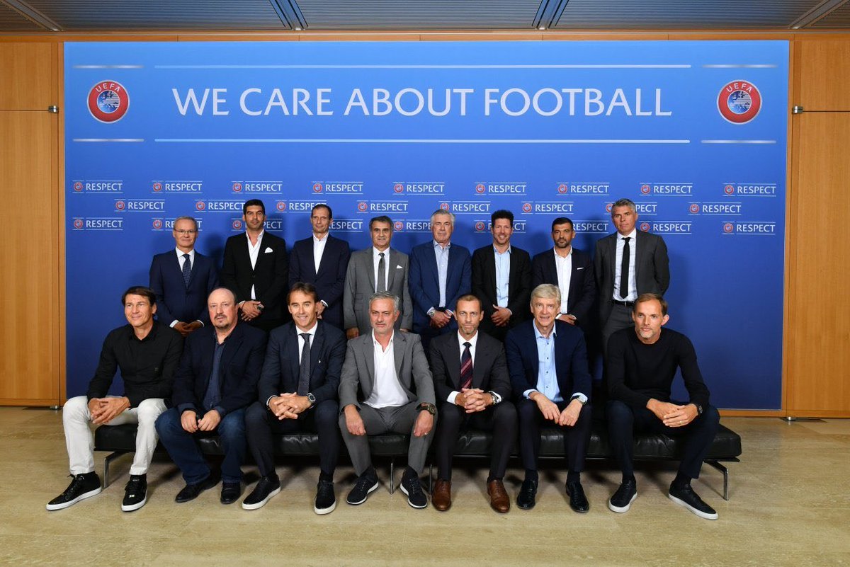 Dia de trabalho muito produtivo no 20º Fórum dos Treinadores de Elite da UEFA. Deixando de lado rivalidades, discutimos ideias, problemas e soluções para os assuntos mais importantes deste desporto que tanto amamos. Muito obrigado @UEFA pelo convite!