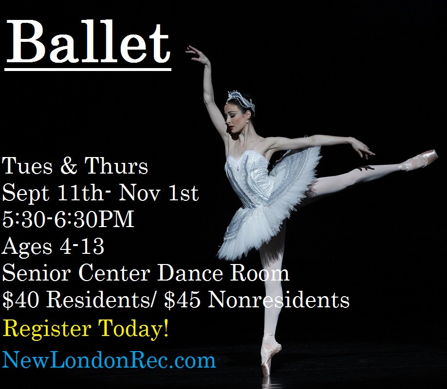 NewLondonRec's tweet photo. New session of Ballet starts next Tuesday, Sept 11th. Register today at https://t.co/BlWNb0cBCM https://t.co/PpeYDp8HnX