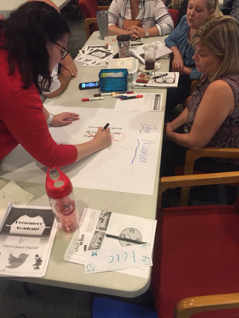 CMahaney123's tweet image. Presenters’ Academy participants brainstorming ways to deal with difficult adult learners! This is a great group! @mrroa #VCSLEARNS #VCSPRESENTS