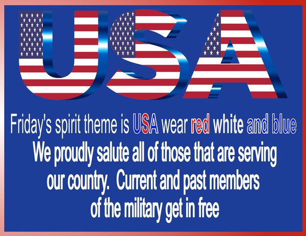 NMPepBlock's tweet image. Friday&apos;s theme is USA Night. Wear your red, white &amp;amp; blue! All current &amp;amp; ex-military will get into the game for free. Spread the word to all! 🔴⚪️🔵🇺🇸