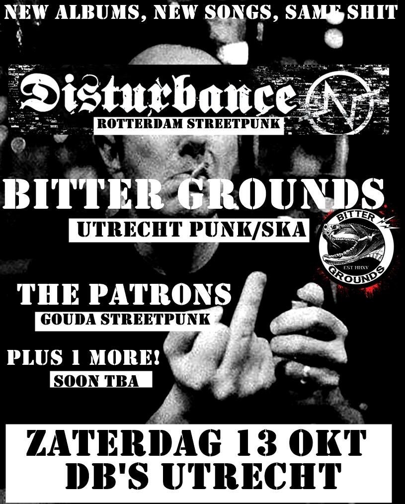 BitterGrounds's tweet photo. Release party! #Disturbance #Dbs #Patrons #BitterGrounds #Punk #vetOi #sameshit #utrecht #newalbum #oldschoolpunkrock #ska https://t.co/dkMnxja4gN