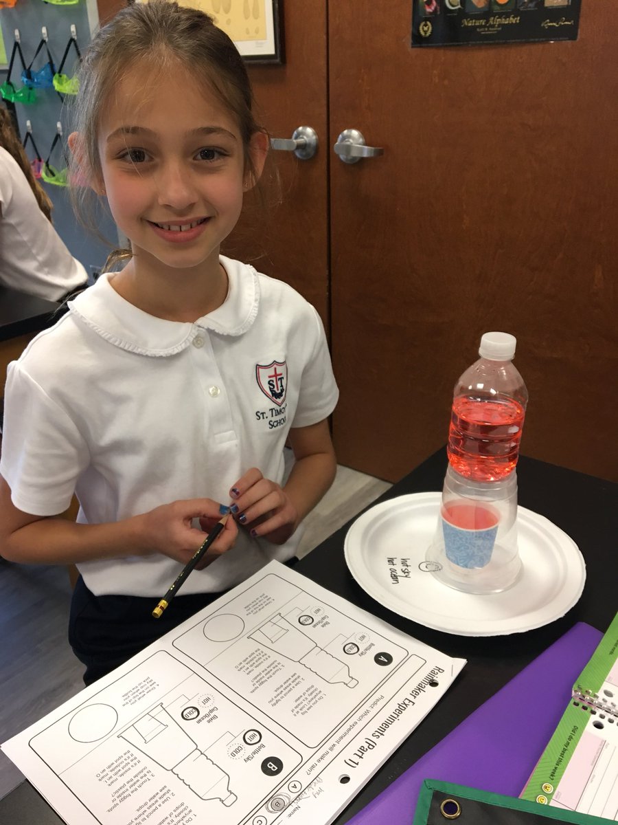 STSScienceLab's tweet photo. Playing with variables to determine the ideal scenario for cloud formation. Does the ocean need to be warm or cold? How about the sky? If you’re curious, ask an @StTimsRaleigh 4th grader to find out! https://t.co/SeaGAgdfcB