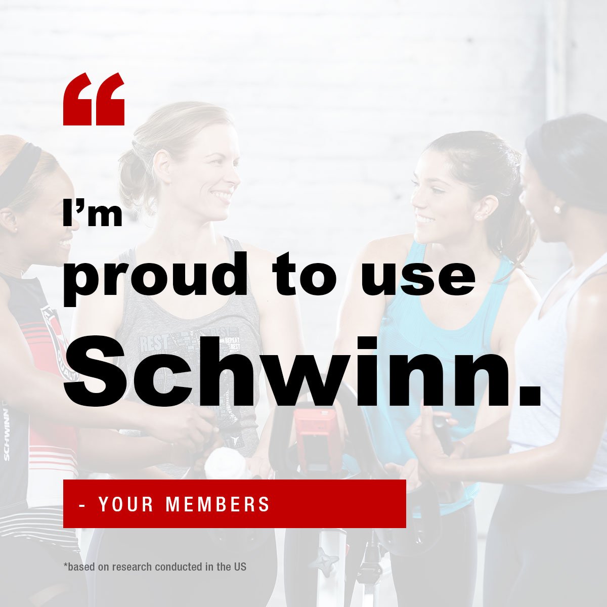 SCHWINNtraining's tweet photo. Your members are proud to use #Schwinn everyday. Are you paying attention to the brands that they care about? https://t.co/iwclbxXSVL #IndoorCycling #RideRight #1BrandKnownForReliability https://t.co/kBpK1gCmBy