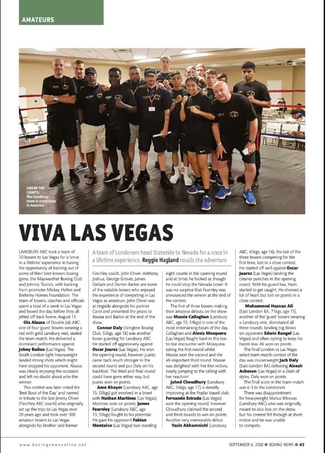 Good piece going in <a href="/boxingnewsed/">Boxing News</a> this week on our Lansbury ABC trip to #LasVegas 👍👍👍