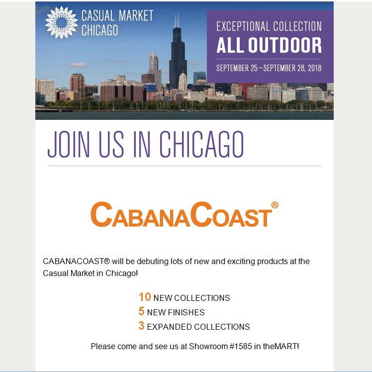 Only 21 days until the Casual Market show in Chicago! We will be in showroom #1585.
.
.
.
#casualmarketchicago #patiodecor #patio #patiodesign #patiofurniture #outdoorfurniture #outdoors #outdoorpatio #chicago #merchandisemart #themart #design #designer #designerfurniture #decor