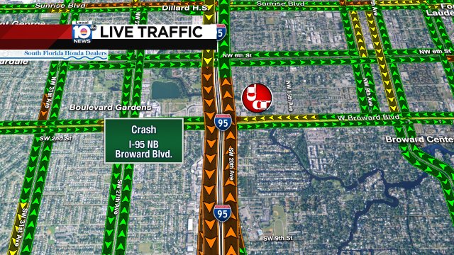CRASH: I-95 NB & Broward Blvd. Delays are building. #TRAFFIC https://t.co/dMaDkmFHTJ