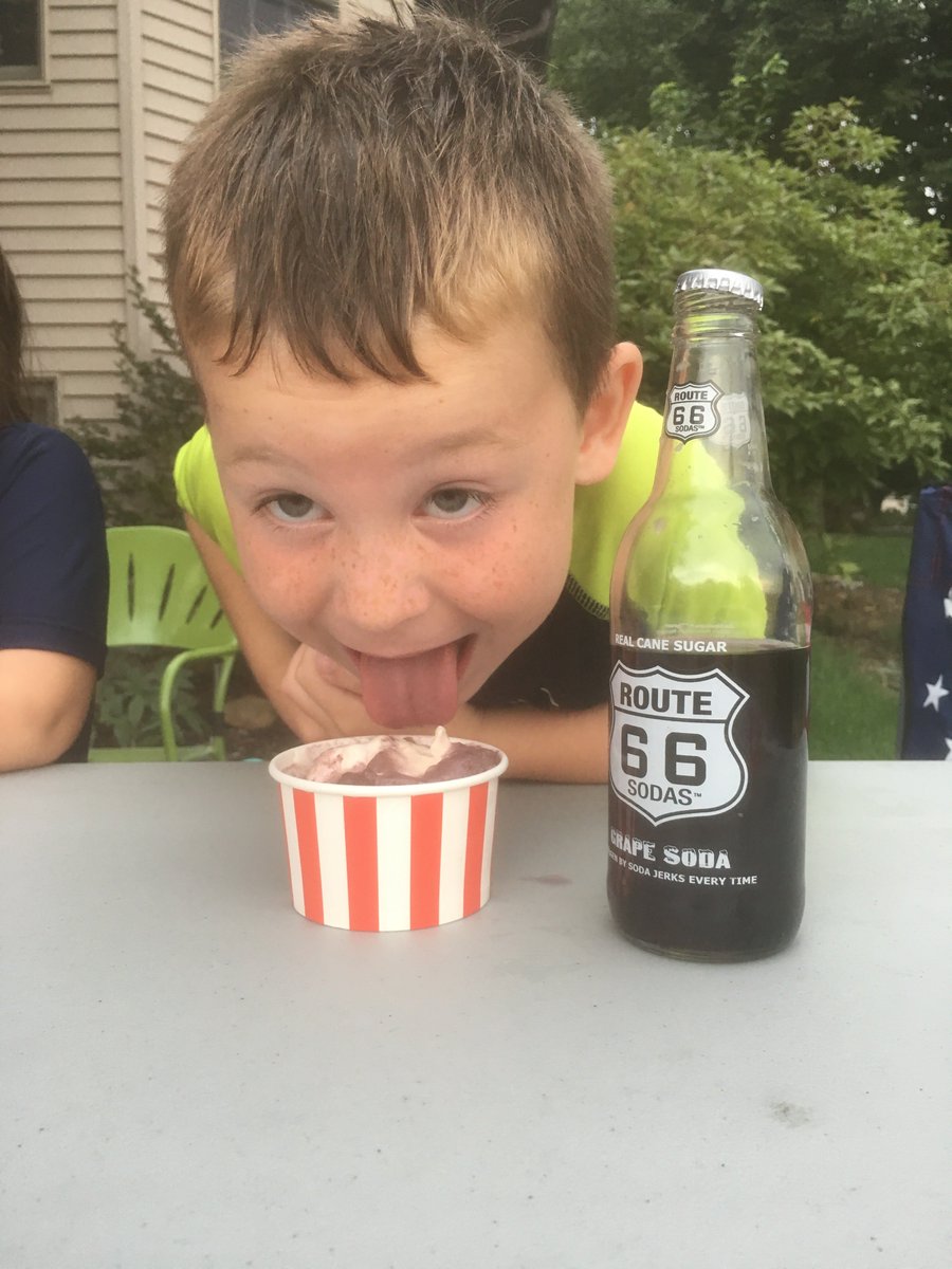 Route66Soda's tweet photo. Not your average Root Beer float! This was how Connor, Ben and Cami created their floats. #blackcherryfloat #orangefloat #grapefloat #rootbeerfloat #route66sodas https://t.co/KYvOjsliH7