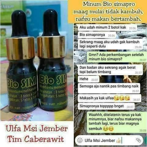 #biosimapro adalah obat herbal keluarga.

Nafsu makan berkurang, alergi, bapil, demam, darah tinggi, maag, lambung dll

Coba therapy dengan obat herbal ini.
#BioSimapro membantu memelihara kesehatan tubuh
(Help Maintain A Healthy Body) 😍

082321066729