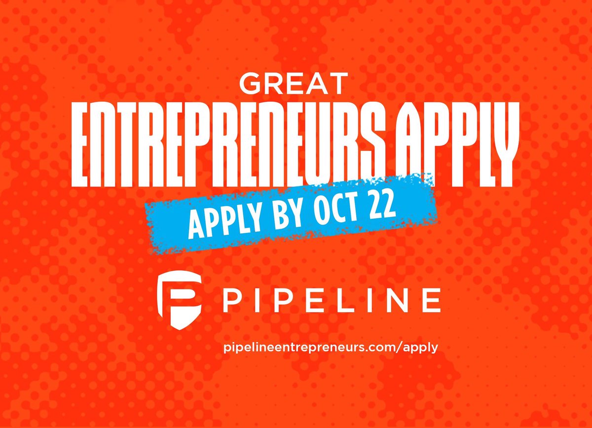 2019 Pipeline Applications are open!

To learn more about applying to Pipeline and upcoming events in Kansas City, Omaha, Wichita, and Lincoln please visit: pipelineentrepreneurs.com; follow us on Facebook at facebook.com/pipelineentrep…