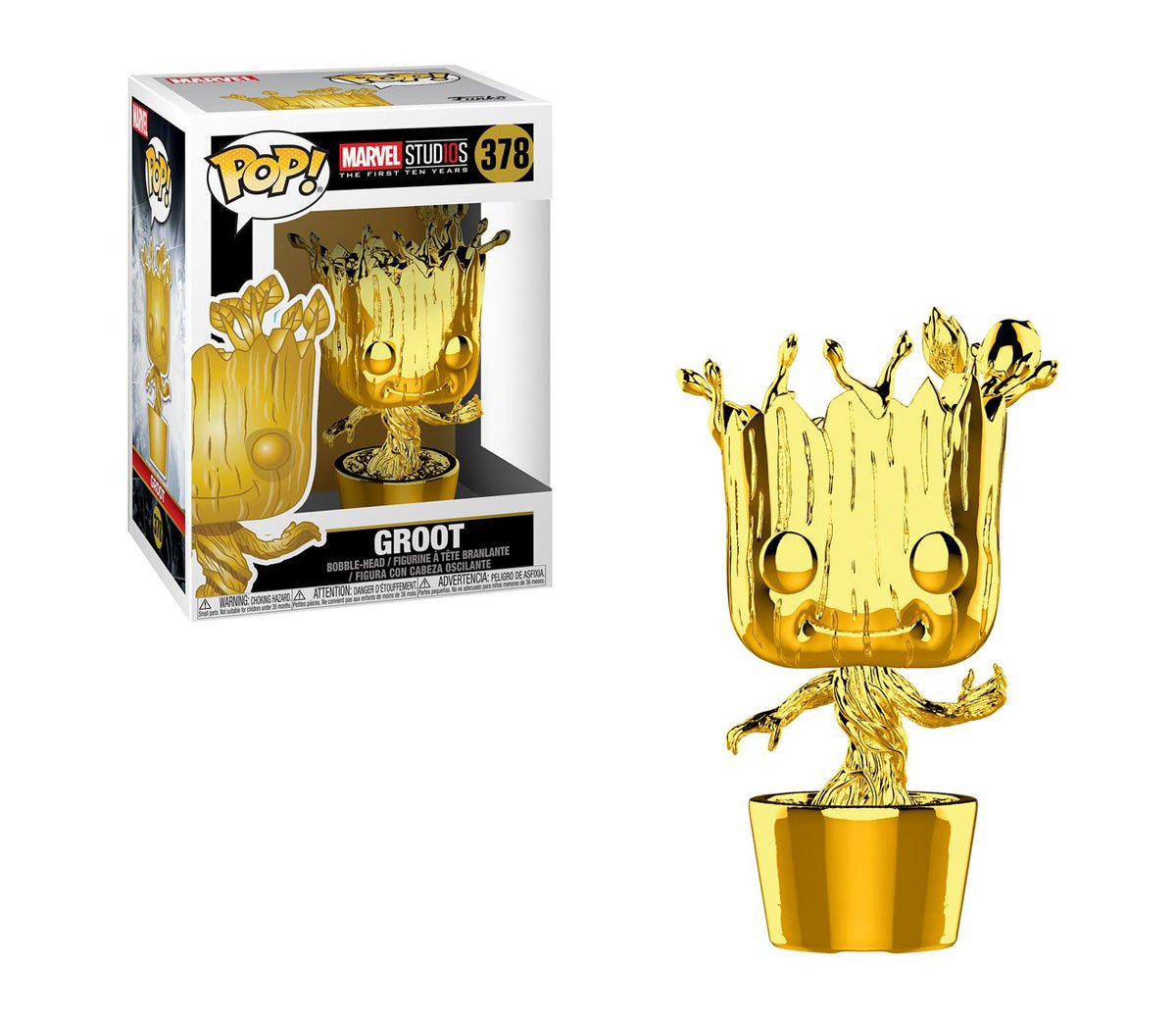 OriginalFunko's tweet image. RT &amp;amp; follow @OriginalFunko for a chance to WIN a Marvel 10 Gold Chrome Groot Pop!