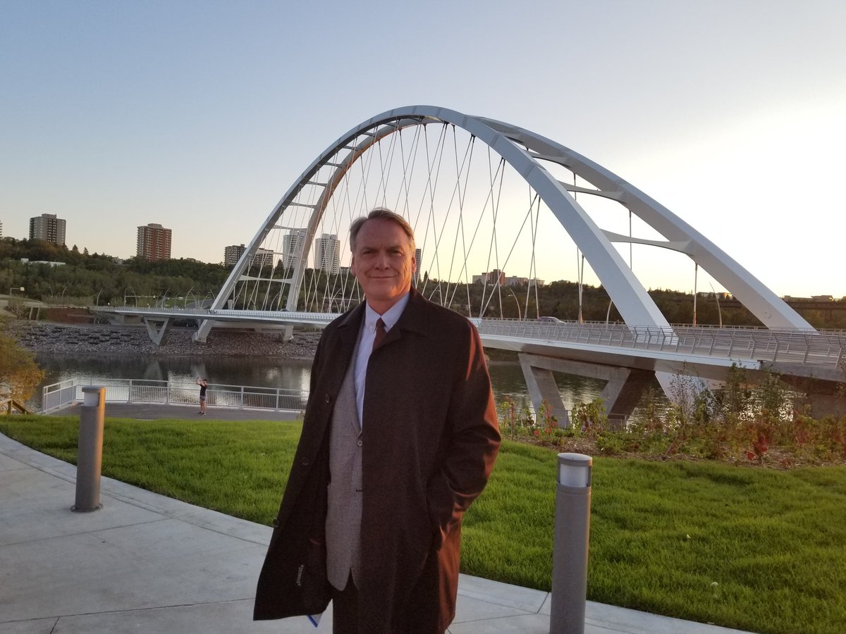 ABhistorytours's tweet photo. Looking at the new bridge.  Tim will be doing an historical walking tour of Rossdale #TracingConnections #RiverCrossingYEG #YEGheritage #YEGarts #PlanEdmonton https://t.co/5b5UwNCywC