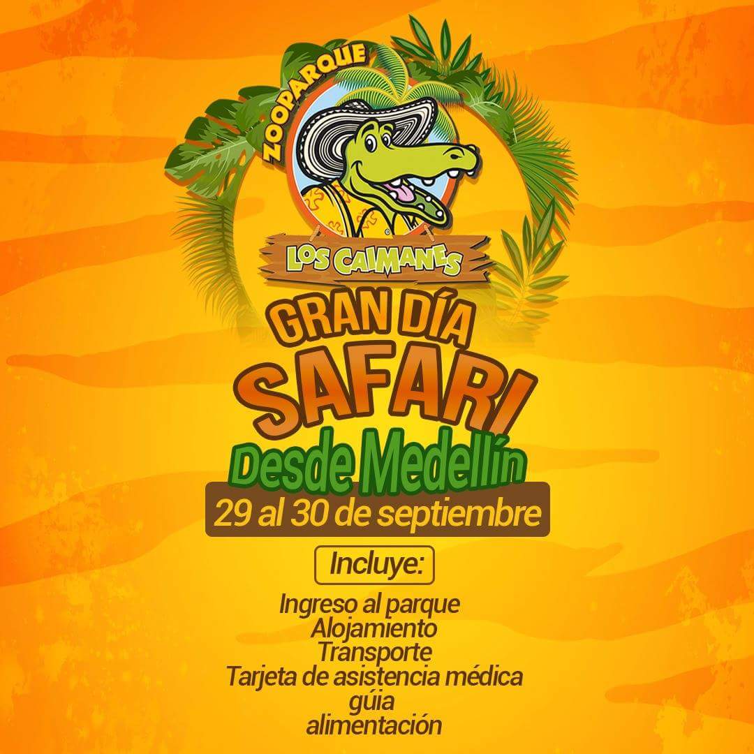 ZooLosCaimanes's tweet photo. ¡GRAN DÍA SAFARI!, desde Medellín, para que disfrutes de la naturaleza en el #ZooparqueLosCaimanes. Incluye:
➡ Ingreso al parque
➡ Alojamiento
➡ Transporte
➡ Tarjeta de asistencia médica
➡ Guía
➡ Alimentación
Reservas 310 3989217-316 5890336 https://t.co/Mru1lSy96I https://t.co/cnGZ3f5kcB