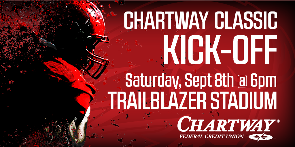 utahtechu's tweet photo. Saturday is the first home 🏈 game of the season, so make sure to bring your Trailblazer pride! The first 2,000 people through the door at the Red Out game get a free Trailblazer shirt.  Click here for more event information: https://t.co/dn1zXj9PEJ #dixieblazers #thedixielife https://t.co/oAp7mqLgKn
