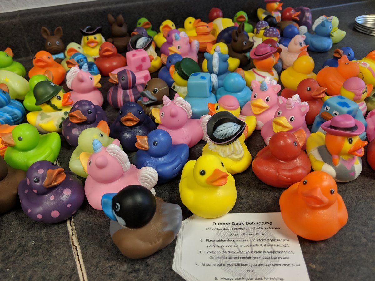 EastlakeSATA's tweet photo. These ducks have come from across the world to help our SATA students with their debugging needs.#thisishowwesata #TeamSISD https://t.co/ApgfqwRZMj https://t.co/jXVPicJzLp