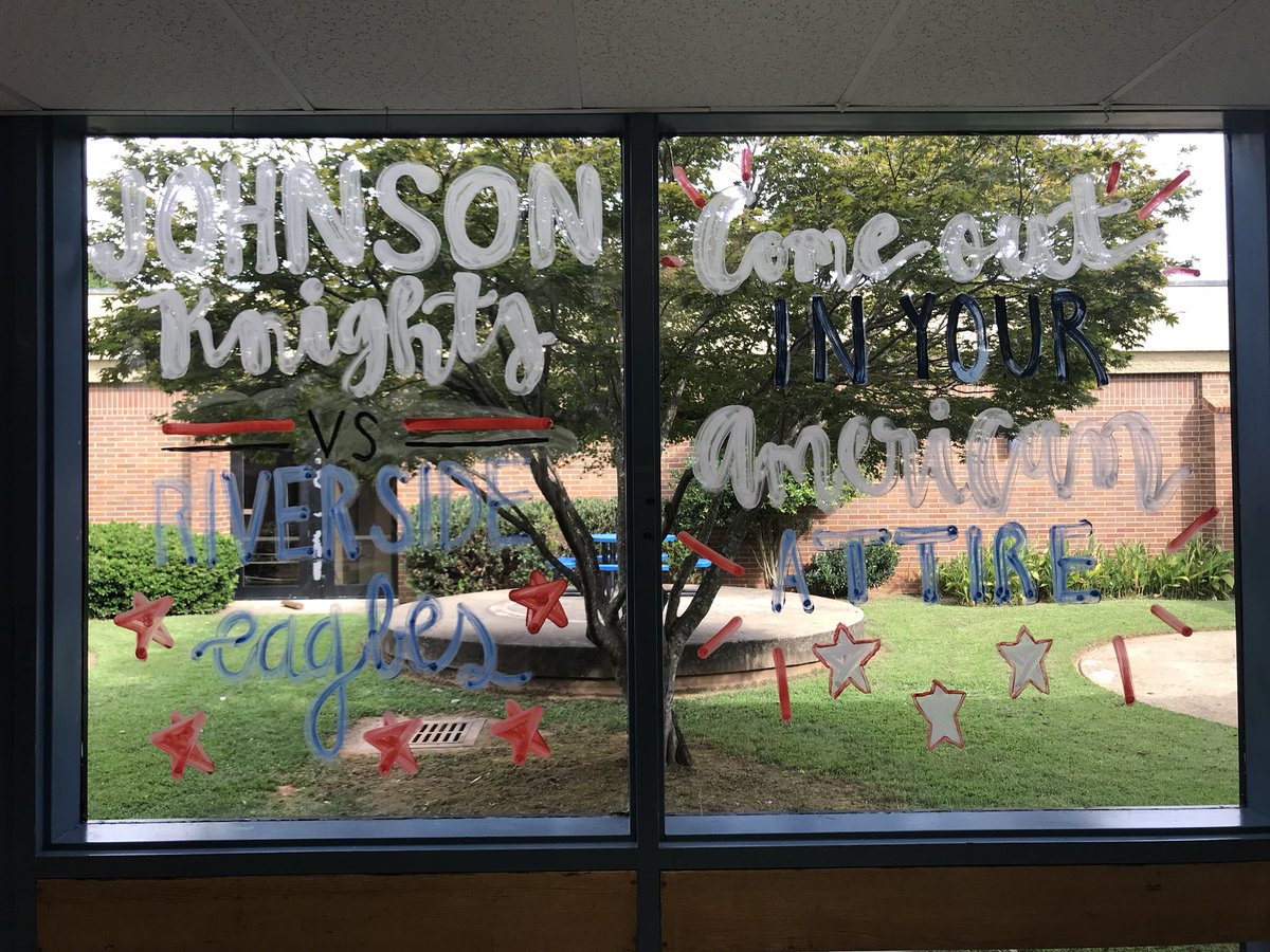 On the road this week. Show your Knight Pride and color yourself red, white, and blue as we go for another win against Riverside. <a href="/jkrew__/">JKrew</a> @johnsonhighschool