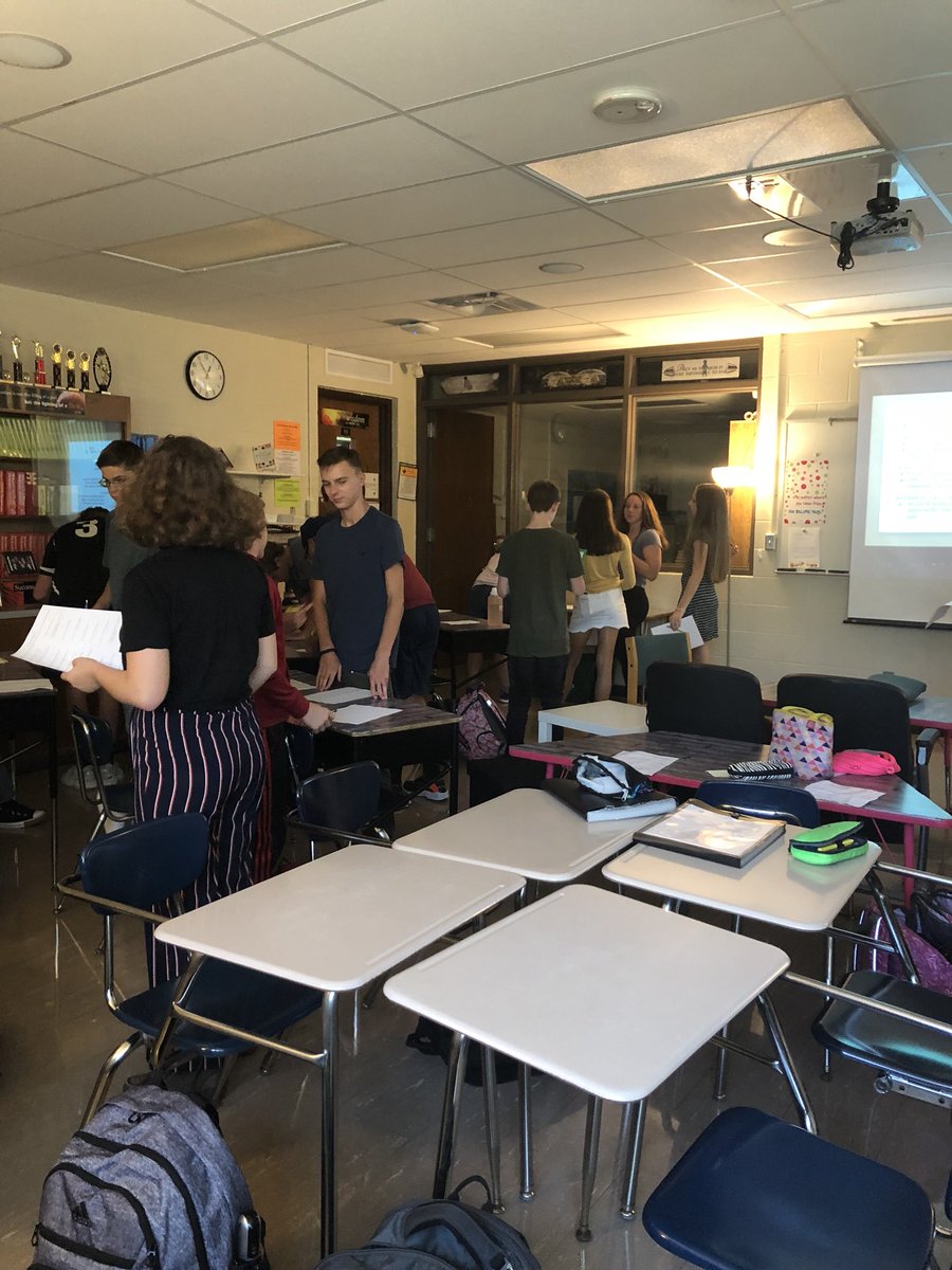 Mrs_Cottrill's tweet photo. Hunting around the room to learn about each other, me, and our classes! #GBHSBestFirstDay https://t.co/f2gmlZ0ugz