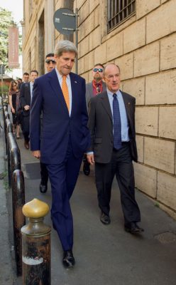Secretary of State John Kerry with Winer, then Special Envoy for Libya and Senior Advisor for MEK Resettlement, in Rome, February 1, 2016. (State Department Photo)