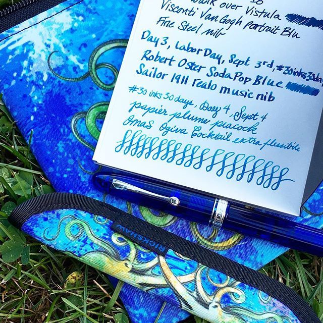 InkJournal's tweet photo. At the soccer field for day 4 of #30inks30days rocking a combo with high shading. Iβm noticing a tendency towards blue this go round. I may do all blues for the 30 days. π
.
.
#inkflight #fountainpenaddict #inktopus #rickshawbags #fpgeeks #fountainpe⦠https://t.co/0HTxf9MKfE https://t.co/GWt1NZcJRv