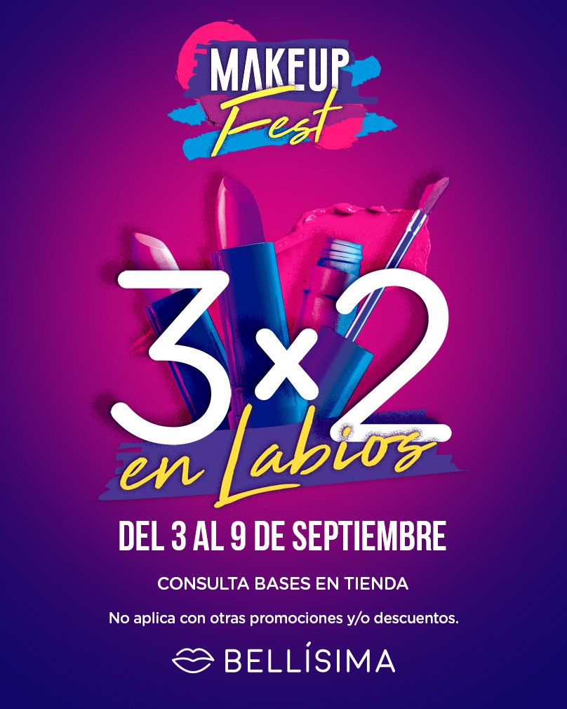 GaleriasContigo's tweet photo. ¡Atención #LipstickLovers! Bellisima tiene para ti 3 x 2 en Labios💄💄 Ven y aprovecha en #GaleríasInsurgentes el #MakeupFest *Válido del 3 al 9 de septiembre *No aplica con otras promociones y/o descuentos. https://t.co/J6VsGZQ2AA