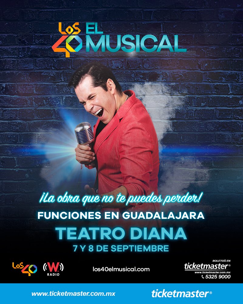 Este fin de semana #LOS40ElMusical llega a Teatro Diana en Guadalajara 😍 Los boletos están a la venta en Ticketmaster o taquillas del teatro 🎭 Boletos 👉 bit.ly/2lIRUwJ
