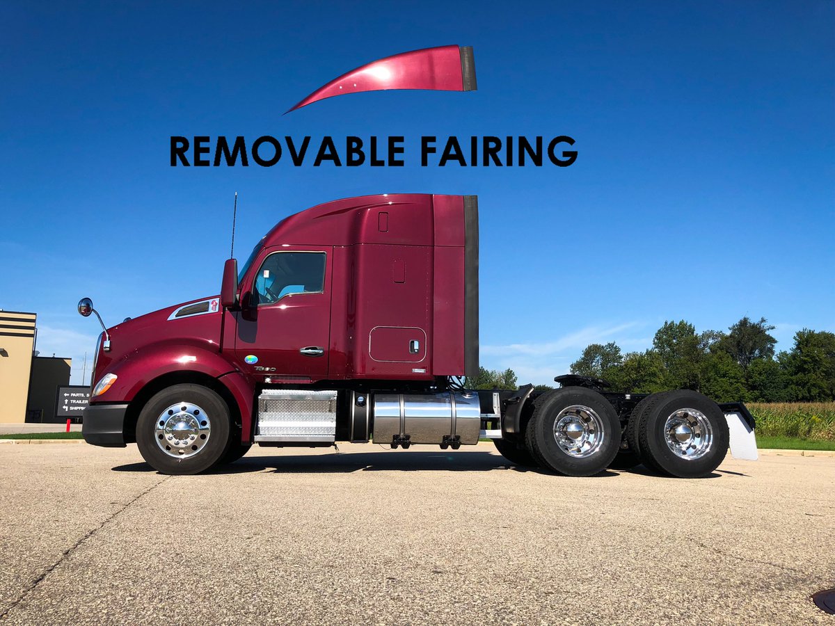 CSM_Companies's tweet photo. It’s hard to visualize these mighty little trucks without the fairing on them, so here ya go. GVW is under 16K LBS (and that’s with the fairing on it). #kenworth #t680 #midroof #kw #usedtrucks #packagedeal #trucking #trucksforsale #littleenginethatcould #mx13 #regional https://t.co/RndyydCMyM