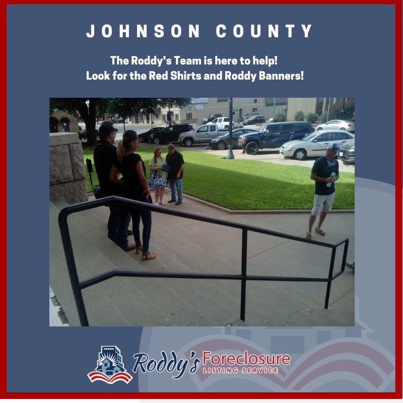 Johnson County how was Auction? Remember to approach our smiling Roddy Foreclosure Listing service staff in red shirts for all of your questions!