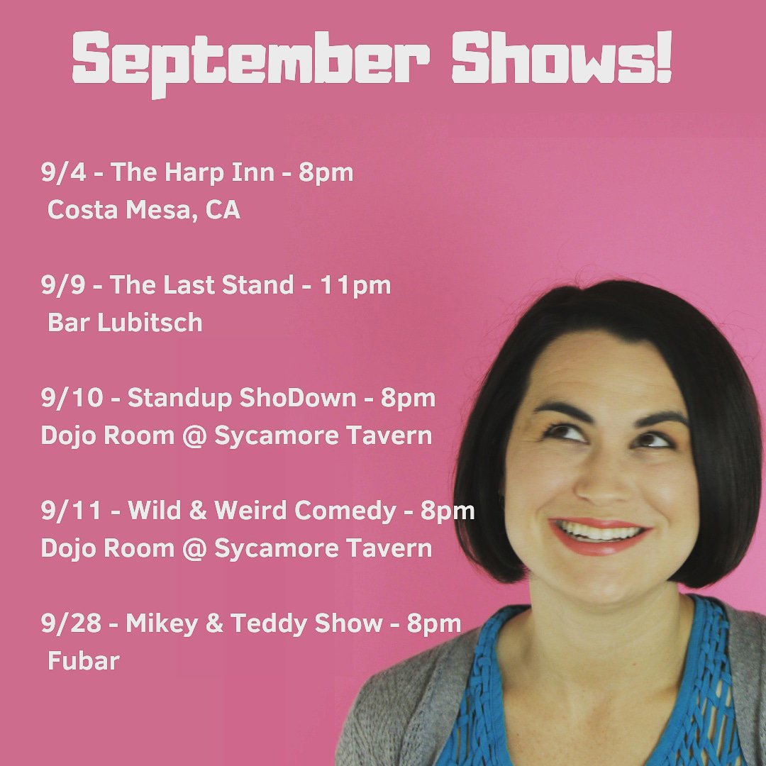 SarahAlbritton's tweet photo. Upcoming #shows!
#LAcomedy #standup #standupLA #womenincomedy #todoLA #standupcomedy https://t.co/QDotaTz1nw