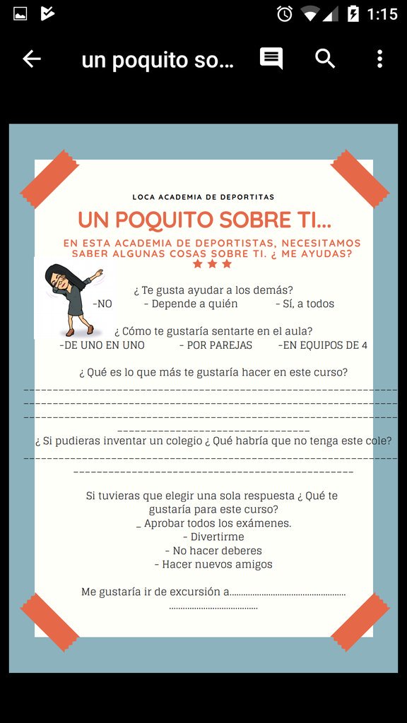 BeatrizCerdan's tweet photo. Mira @josegmj1 . Te copié. Cuestionario Emocional para inicio curso. Gracias. Con ganas de saber qué ponen. https://t.co/TQlHzOtHaz